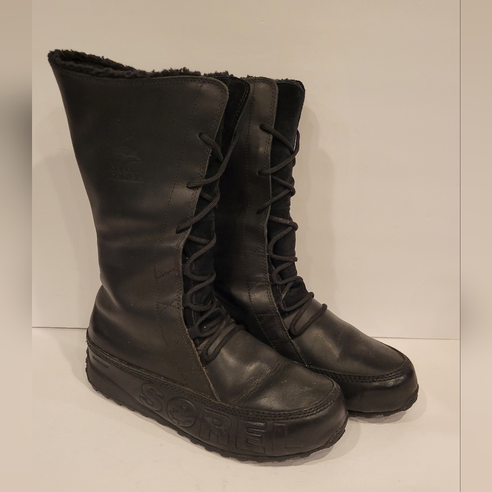 Sorel Black Lace Up Boots